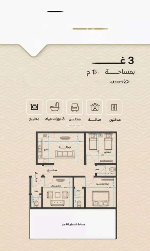 شقة ب 3 غرف مشرفة، شمال جدة، جدة