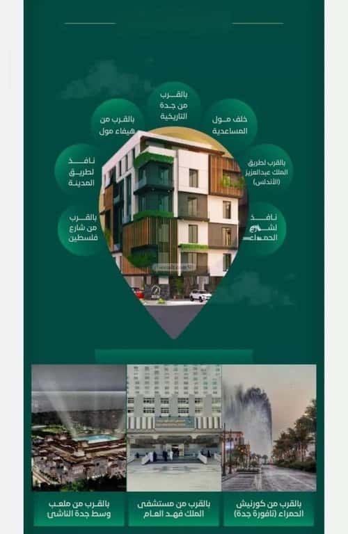 شقة بغرفتين الحمراء، شمال جدة، جدة