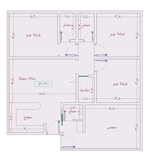 شقة 2386 متر مربع ب 4 غرف الواحة، شرق جدة، جدة