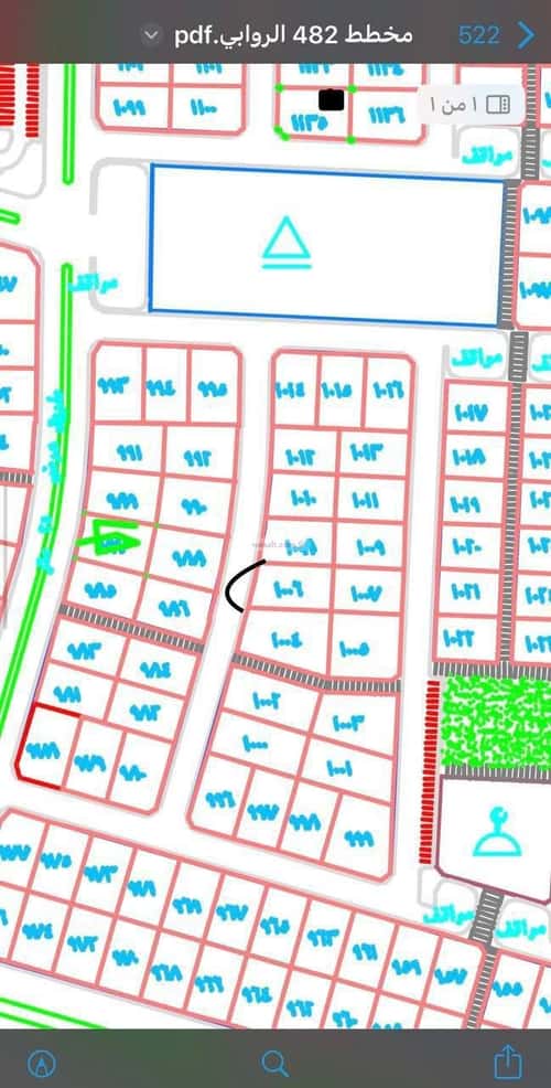 Land 685.98 SQM Facing West on 15m Width Street The Meadows, Jazan