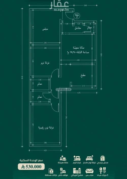 شقة ب 3 غرف الحمراء، شمال جدة، جدة