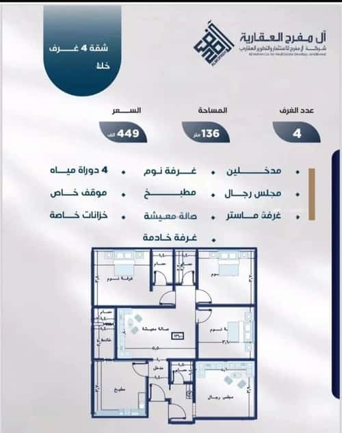 4 bedroom apartment in Al Nuzhah