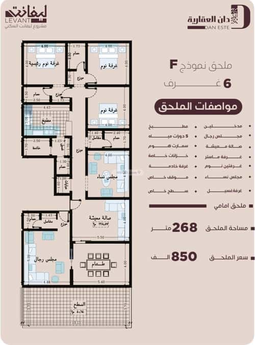 Apartment 690 SQM with 6 Bedrooms Al Manar, East Jeddah, Jeddah