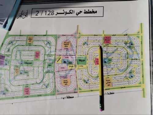 أرض 437.5 متر مربع جنوبية على شارع 30م الكوثر، الخبر