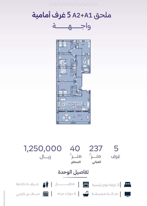 شقة 750 متر مربع ب 5 غرف الزهراء، شمال جدة، جدة