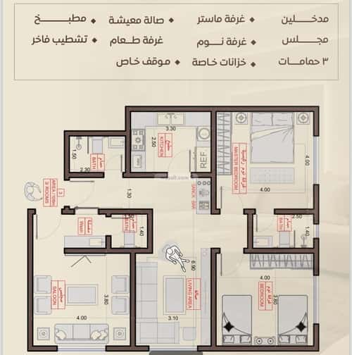 شقة 720 متر مربع ب 3 غرف السلامة، شمال جدة، جدة