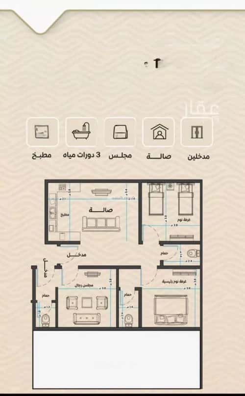 شقة ب 3 غرف مشرفة، شمال جدة، جدة
