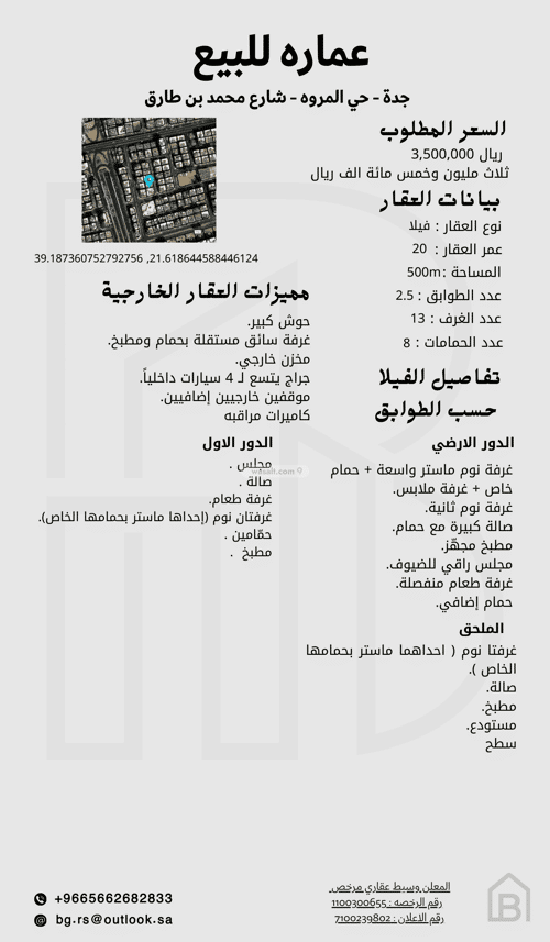 عمارة بدورين واجهة شرقية المروة، شمال جدة، جدة