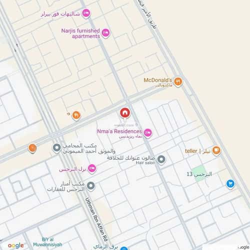 أرض 77.81 متر مربع غربية على شارع 15م النرجس، شمال الرياض، الرياض