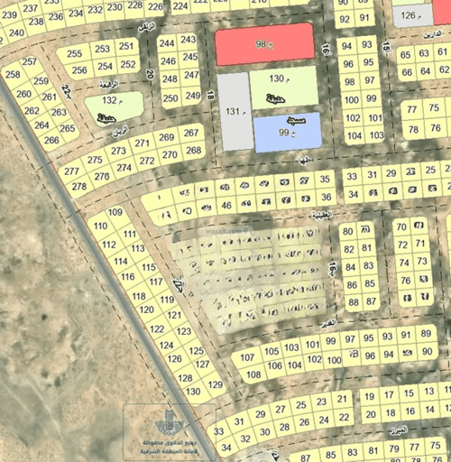 أرض 451 متر مربع جنوبية على شارع 20م حي أشبيلية - بقيق، بقيق