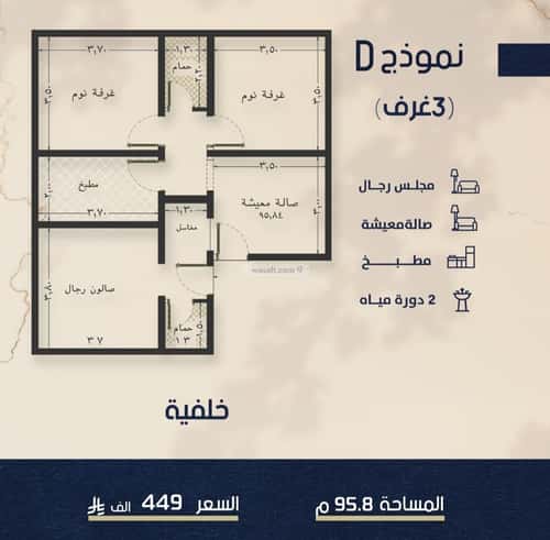 شقة 750 متر مربع ب 3 غرف النعيم، شمال جدة، جدة