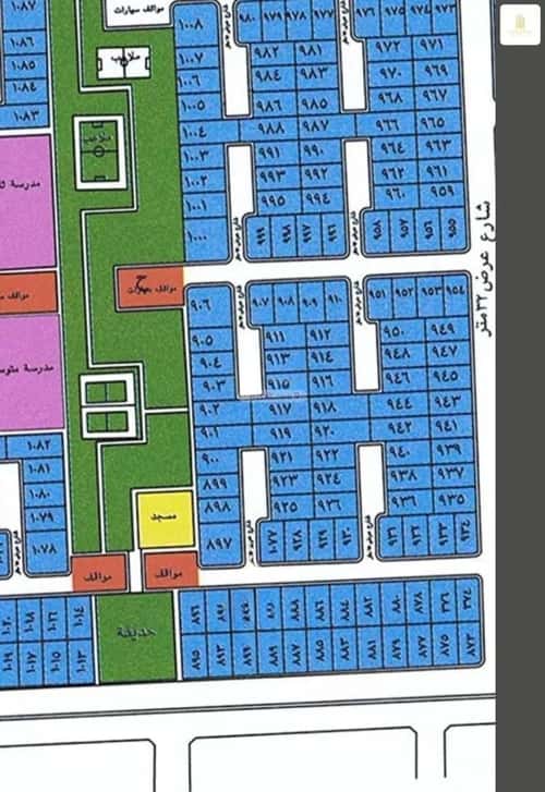 Land 900 SQM Facing South on 52m Width Street Al-Buhayrat, North Jeddah, Jeddah