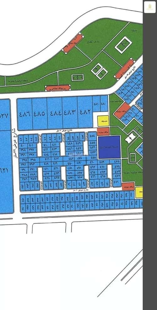 Land 292 SQM Facing West on 15m Width Street Al-Buhayrat, North Jeddah, Jeddah