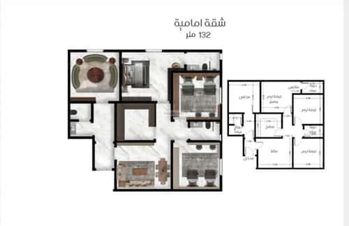 شقة ب 3 غرف النزهة، شمال جدة، جدة