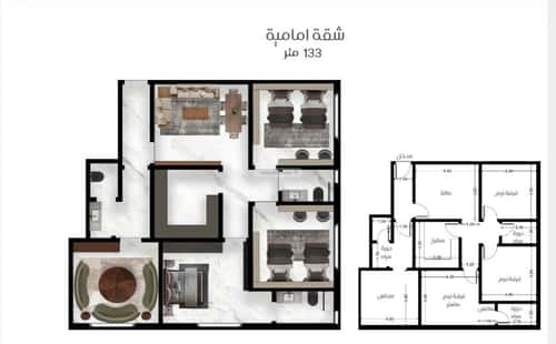شقة ب 4 غرف النزهة، شمال جدة، جدة