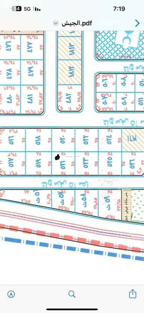 أرض 625 متر مربع واجهة شمالية اليرموك، خميس مشيط