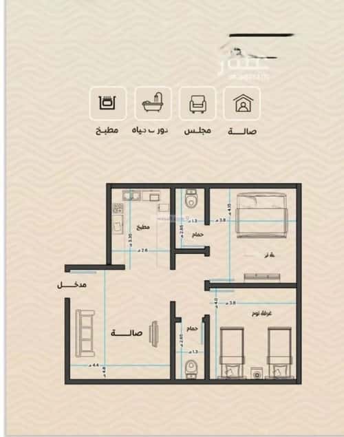 Apartment with 2 Bedrooms Meshrefah, North Jeddah, Jeddah