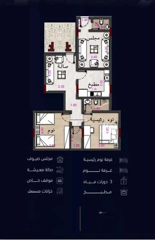 شقة ب 3 غرف مشرفة، شمال جدة، جدة