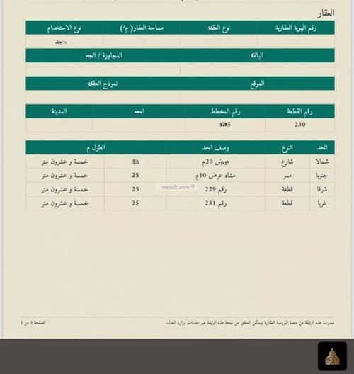 أرض 625 متر مربع الدانة، لبخة