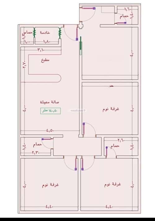 شقة 4 غرف في الجامعة