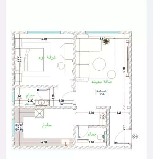 Apartment with 1 Bedroom Al Faiha|A, South Jeddah, Jeddah