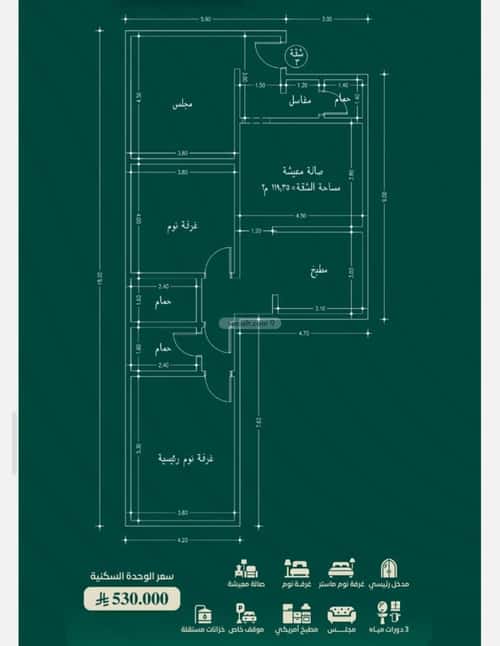 شقة ب 3 غرف الحمراء، شمال جدة، جدة