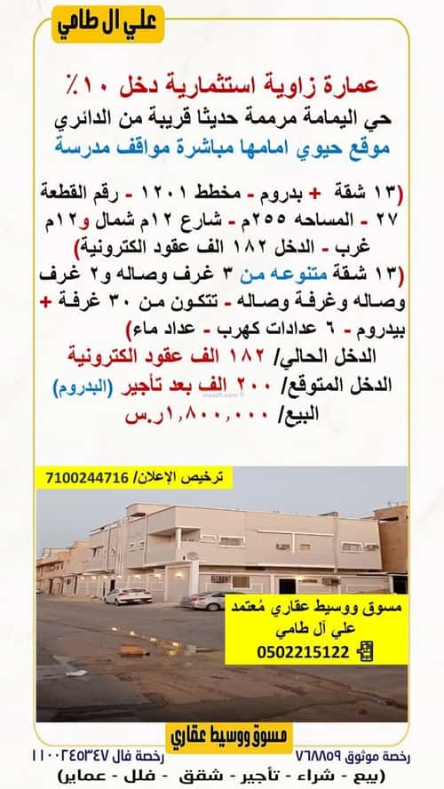 عمارة 255 متر مربع واجهة شمالية اليمامة، وسط الرياض، الرياض