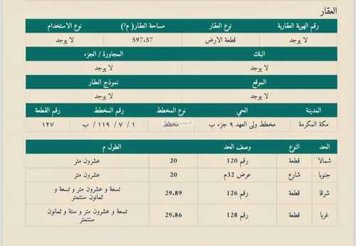 أرض 597 متر مربع جنوبية على شارع 32م شعب عامر، مكة المكرمة