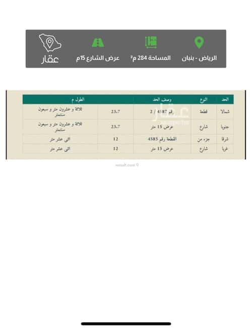 Land 284 SQM Al-Khear, North Riyadh, Riyadh