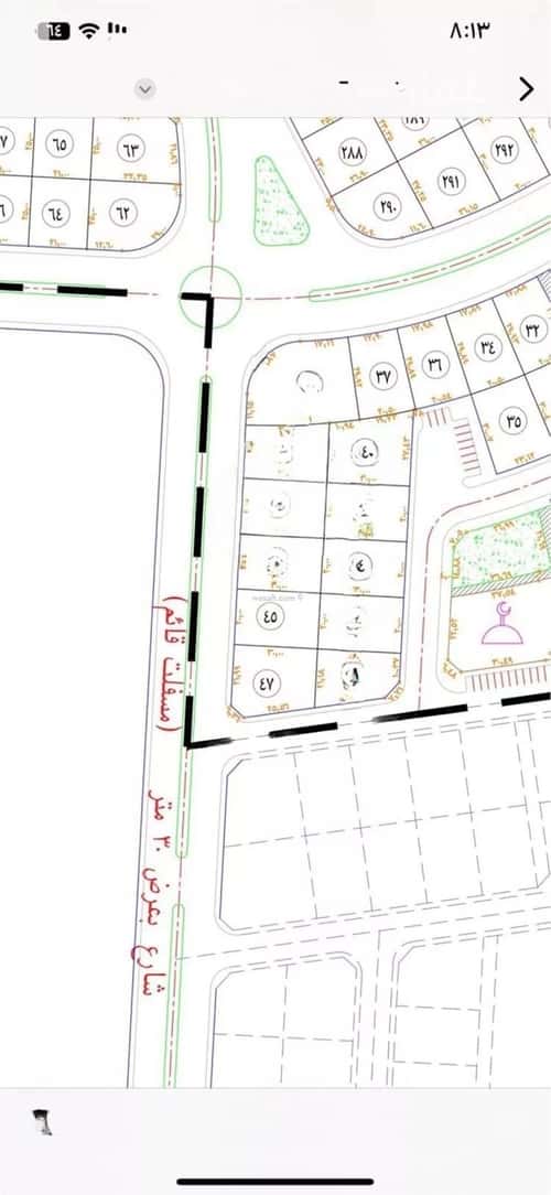 أرض 600 متر مربع غربية على شارع 30م النور، جازان