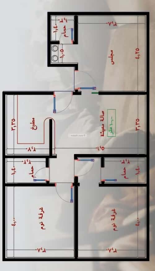 شقة ب 3 غرف النزهة، شمال جدة، جدة