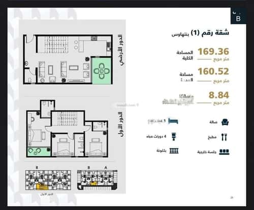 دور 160 متر مربع ب 3 غرف القيروان، شمال الرياض، الرياض