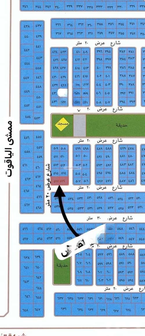 أرض 624 متر مربع جنوبية غربية على شارع 20م الياقوت، شمال جدة، جدة