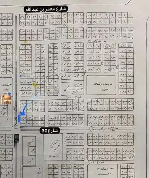 أرض 326 متر مربع شمالية غربية على شارع 30م الياقوت، شمال جدة، جدة