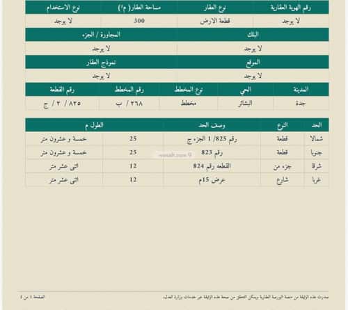 أرض 300 متر مربع غربية على شارع 15م البشائر، شرق جدة، جدة