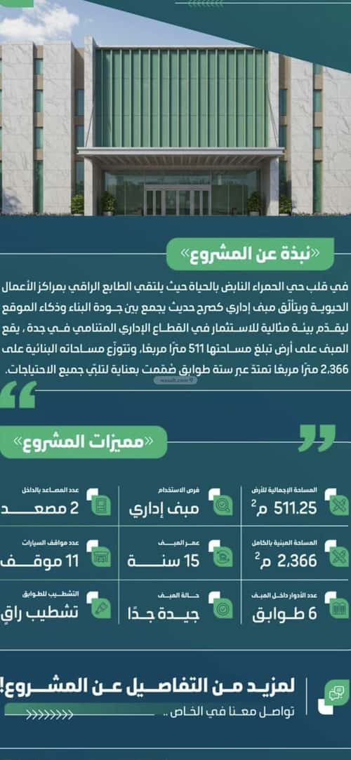 عمارة 511 متر مربع واجهة شمالية الحمراء، شمال جدة، جدة