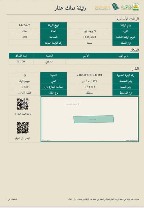 أرض 450 متر مربع شرقية على شارع 16م جوهرة ثول، ثول