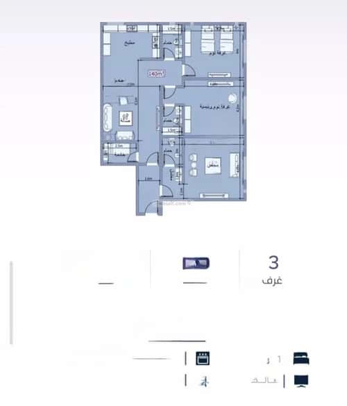 شقة ب 3 غرف الزهراء، شمال جدة، جدة