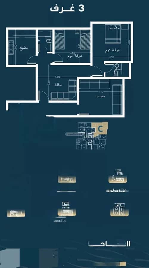 شقة ب 3 غرف النسيم، جنوب جدة، جدة