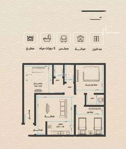 شقة ب 3 غرف مشرفة، شمال جدة، جدة