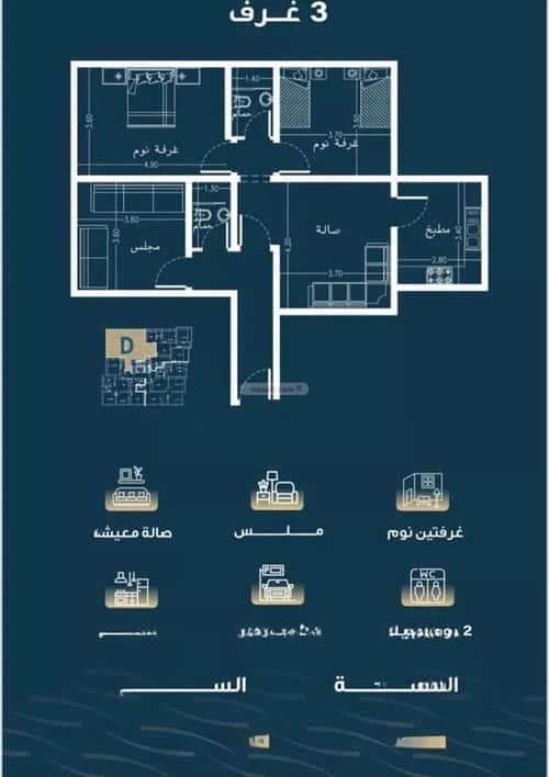 شقة ب 3 غرف النسيم، جنوب جدة، جدة