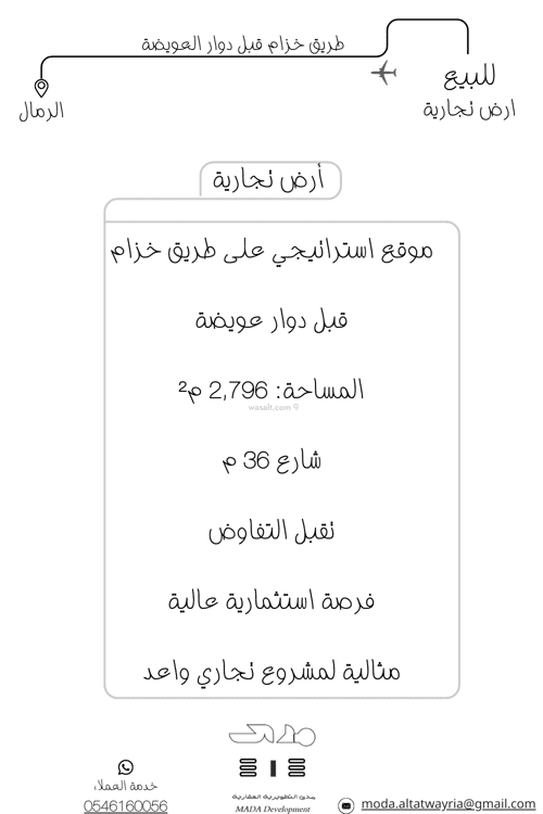 أرض 2796 متر مربع شمالية على شارع 36م الرمال، شرق الرياض، الرياض