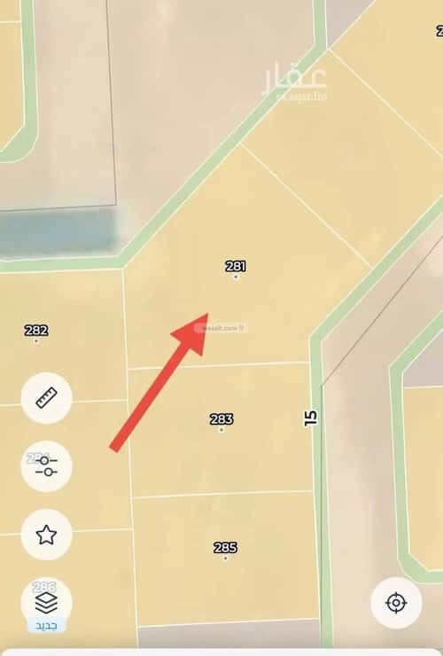 أرض 847 متر مربع شرقية على شارع 15م يكرب، بقيق