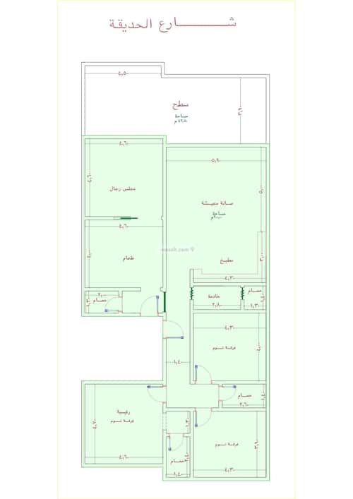 شقة ب 5 غرف الواحة، شرق جدة، جدة