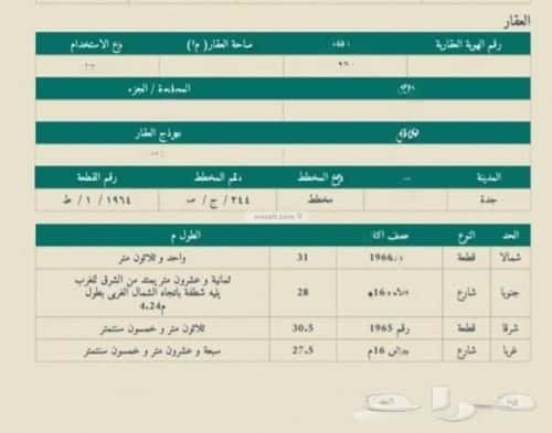 أرض 925 متر مربع جنوبية على شارع 28م الندى، شمال جدة، جدة