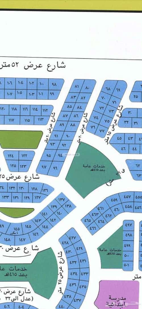 Land 900 SQM Facing North on 52m Width Street Al-Najma, North Jeddah, Jeddah