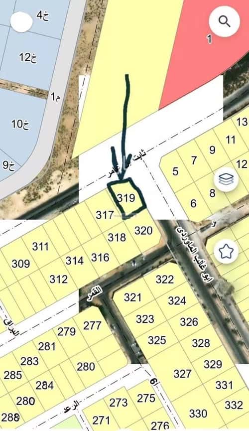 أرض 875 متر مربع شمالية شرقية على شارع 40م الشروق، الدمام