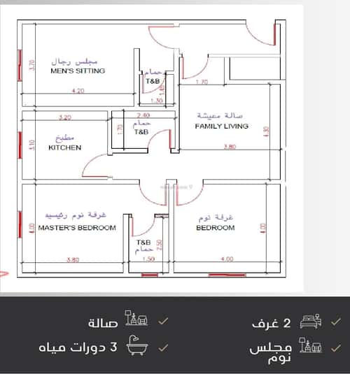 Apartment with 3 Bedrooms Al Nuzha, North Jeddah, Jeddah