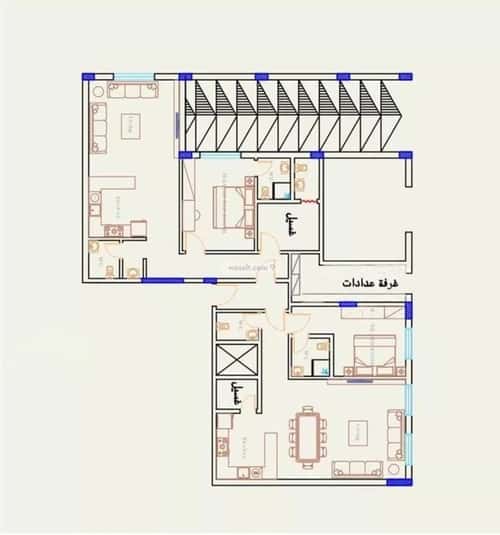 شقة بغرفتين المعذر الشمالي، غرب الرياض، الرياض