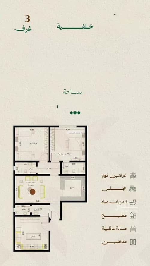 شقة ب 3 غرف مشرفة، شمال جدة، جدة